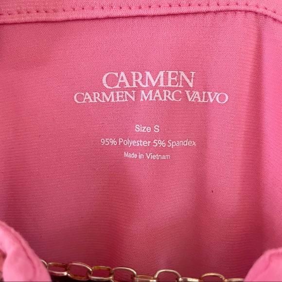 Carmen Marc Valvo Pink Shirt Sleeve Blouse - Picture 4 of 4